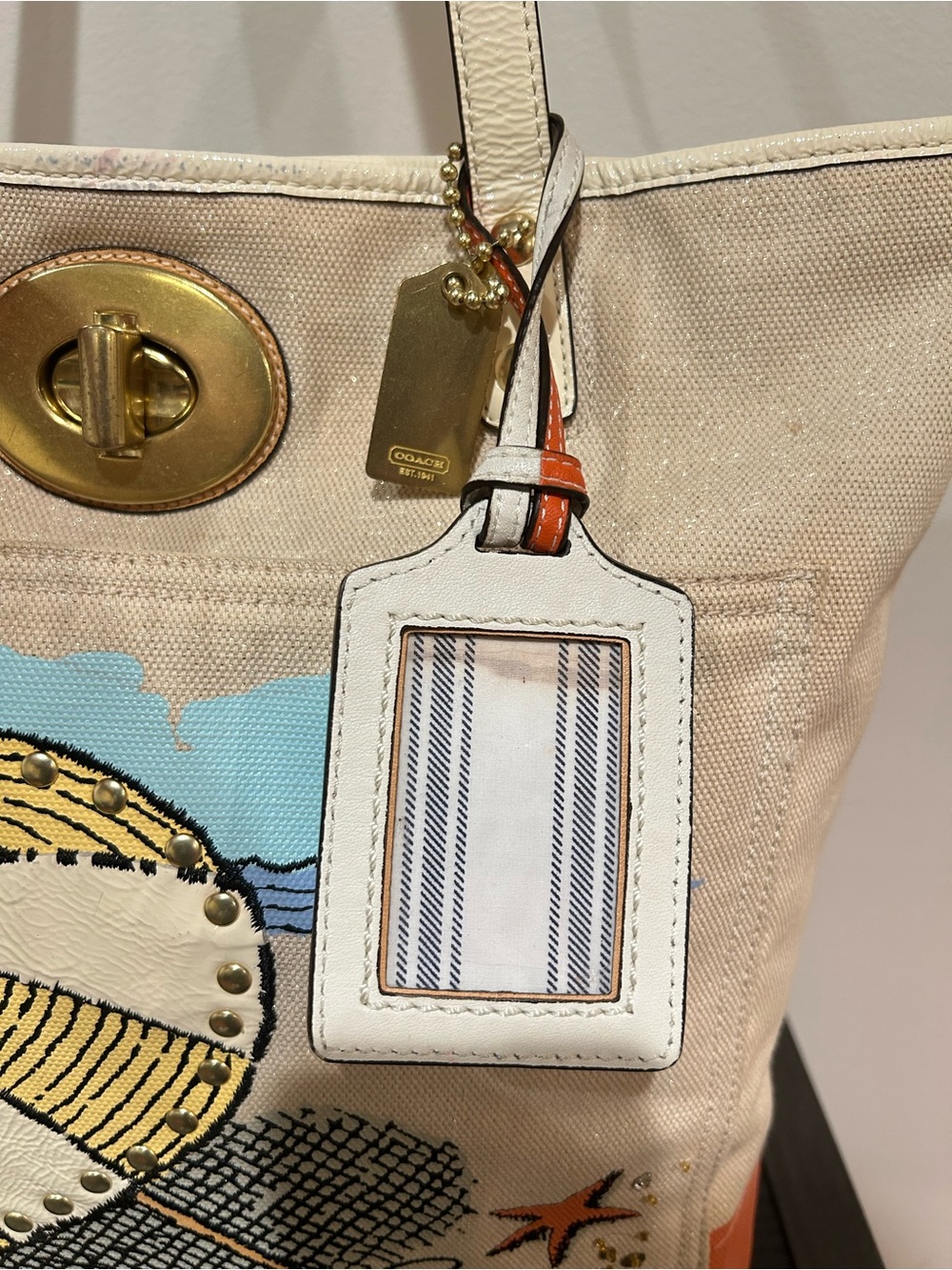 Coach Pierre Le-Tan Beach Umbrella Canvas Tote (Style# 14962) limited-edition - Picture 11 of 16